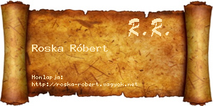 Roska Róbert névjegykártya
